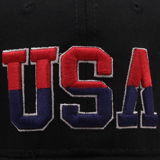 Letter USA Embroidery Baseball Cap – Patriotic Style for Couples