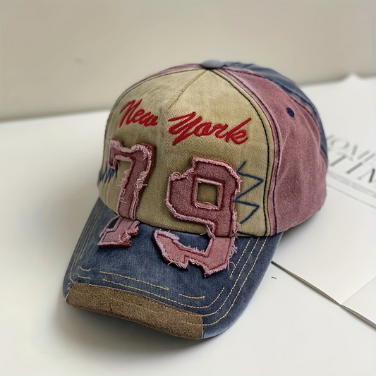 Vintage Color Block Baseball Cap – Retro Streetwear Essential