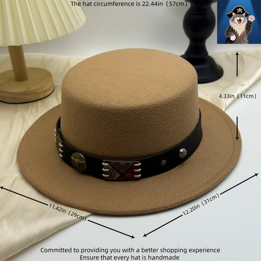 Retro Bull Head Patch Flat Cap – Rugged Meets Refined