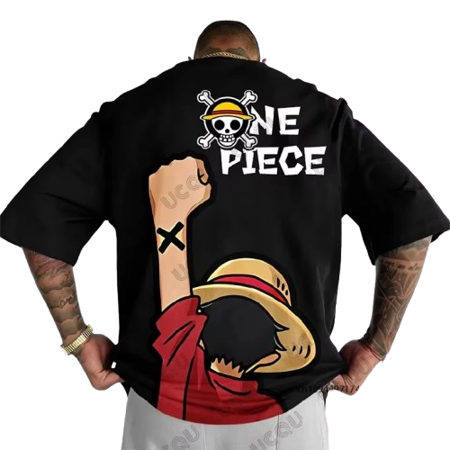 One Piece Graphic Print T-Shirt – Luffy & Zoro Edition