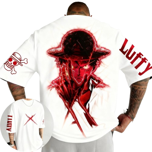One Piece Luffy Anime Joint T-shirt Street Summer New Men's Japanese Harajuku Loose Casual Children's Parent Child Clothing Top
