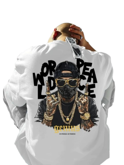 European and American men's summer Gothic letter figure print comfortable and breathable round neck T-shirt outdoor street top