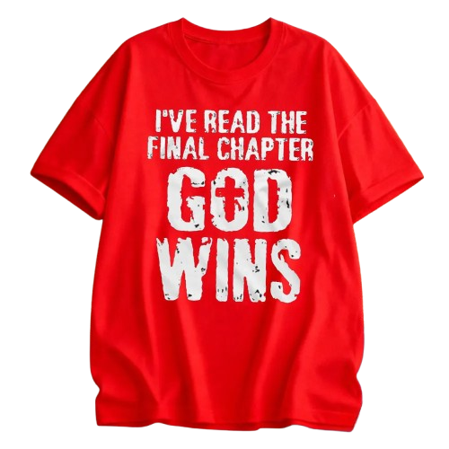 Men's Jesus Christ T-shirt Bible Verse Church Religion Christian Tees Christmas Gift God Wins Women High Quality Tees