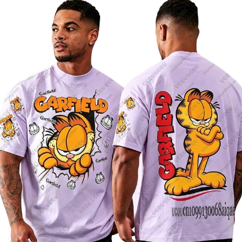 Men's Garfield Print T-Shirt | Streetwear Casual Tee | 3 Colors