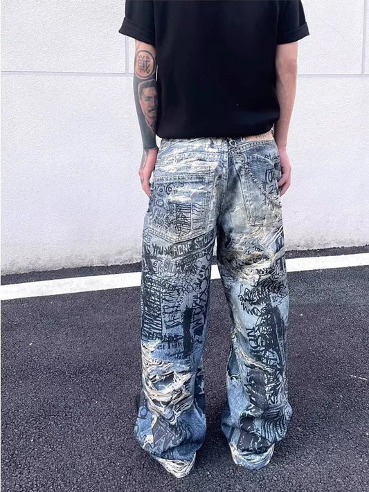 Baggy Y2K Jeans – Retro Streetwear for Men