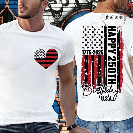 T-Shirt USA 250th Birthday Independence Day 1776 2026 Patriotic Graphic Tee Gift