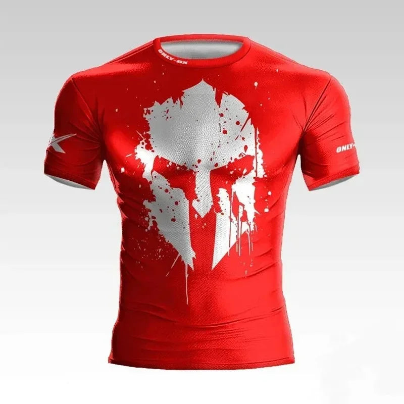 Summer New Style Spartan Helmet 3D Printed Men's T-shirt for Boxing and Fitness Daily Outdoor Sports Tops Trend Streetwear