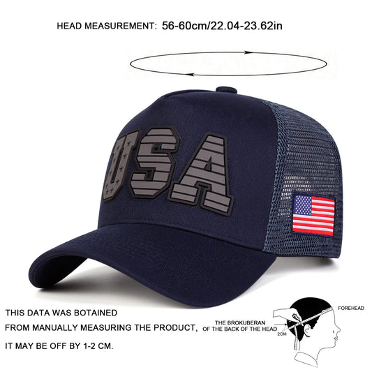 Unisex USA Letter Embroidery Baseball Net Caps Spring and Summer Outdoor Adjustable Casual Hats Sunscreen Hat Sports Cap