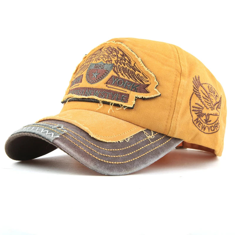 Vintage Washed Snapback Baseball Cap – New York Eagle Style