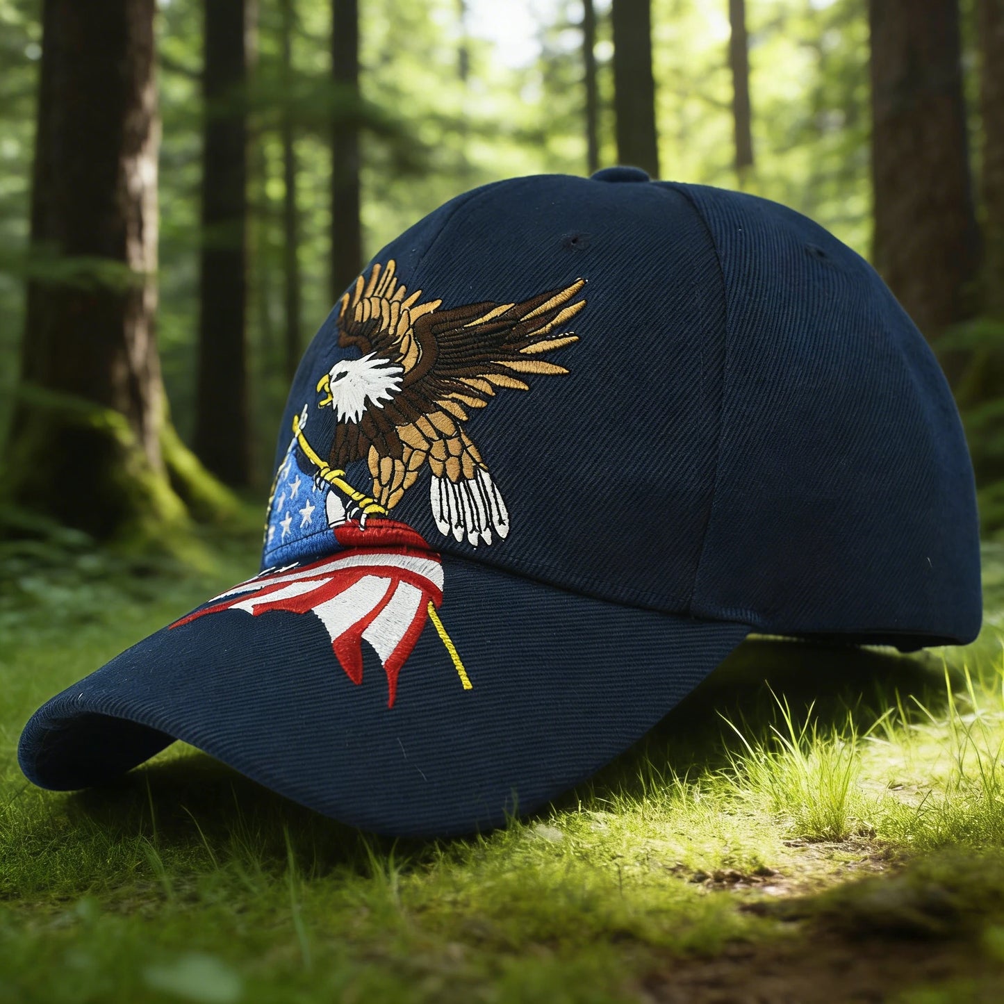 Patriotic USA Flag Eagle Embroidered Baseball Cap – Classic American Style