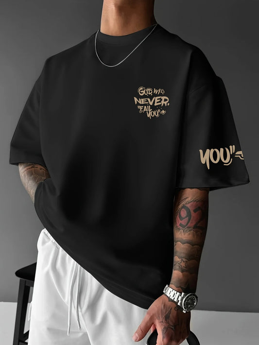 Men's Street Style Letter Print Oversized T-Shirt