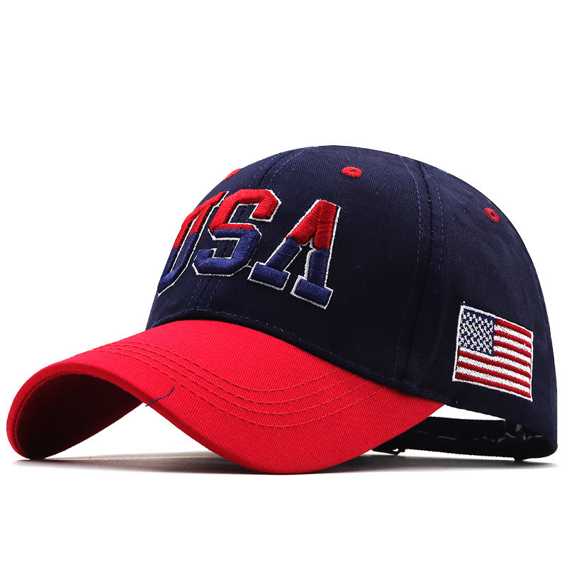 Letter USA Embroidery Baseball Cap – Patriotic Style for Couples