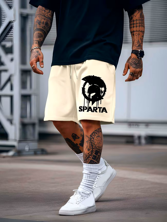 Men's Spartan Warrior Ink Splash Shorts — Soft, Breathable & Perfect for Beach or Casual Wear