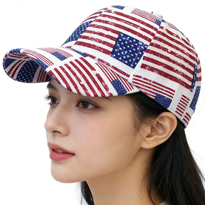 European and American Cross-Border Hats, Uk and Us Outdoor Sun Protection Hats, British Style Union Jack Flag and Stars and Stripes Baseball Caps