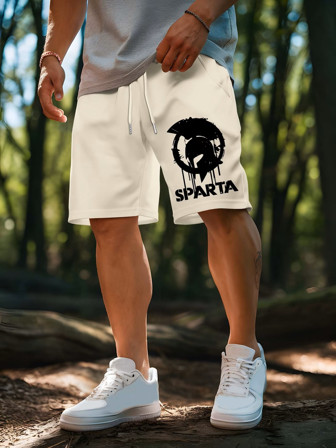 Men's Spartan Warrior Ink Splash Shorts — Soft, Breathable & Perfect for Beach or Casual Wear