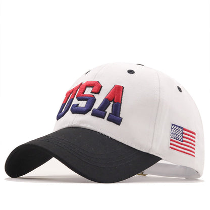 Letter USA Embroidery Baseball Cap – Patriotic Style for Couples