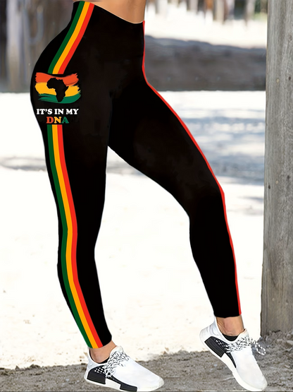 It’s In My DNA Africa Leggings – Bold Performance & Vibrant Culture