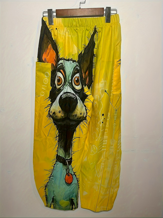 Yellow Long Curved-Cut Dog Pants – Style 091