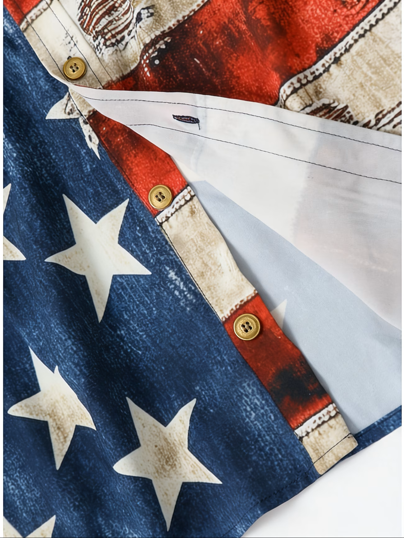 Men's Flag Shirt | Button-Up, Loose Long Sleeve, Comfortable & Casual, Perfect for Vacation, Street Style, Spring/Autumn