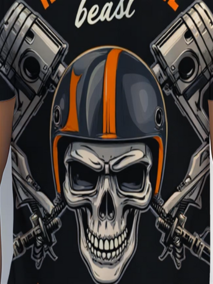 Vintage Motorcycle Skull Tee – Rugged Style for the Road Ahead
