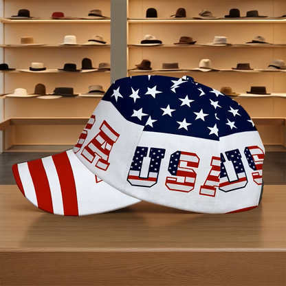 American Flag Baseball Cap for Men & Women | Adjustable Strap, All-Over Print | Streetwear & Outdoor Everyday Style | Lightweight Non-Stretch Cap | Perfect Gift