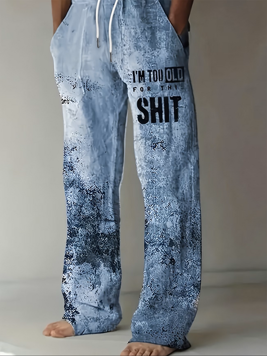 Men's Striped Gradient Sweatpants – Breathable Polyester, Elastic Waist, Straight Leg Casual Trousers