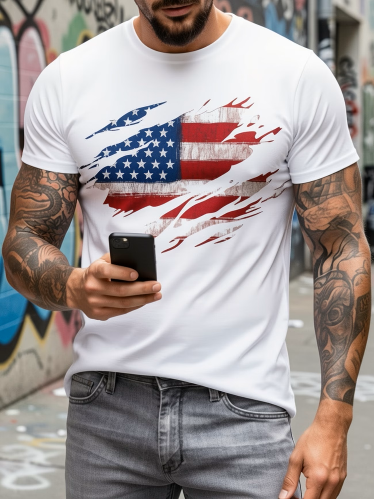 3D American Flag Print Tee – Iconic Style Meets High Performance