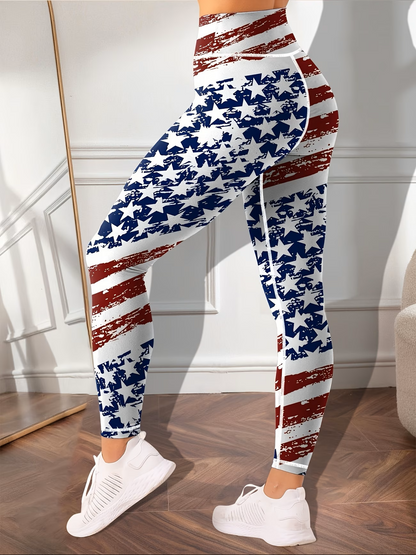 American Flag Yoga Leggings – Patriotic Performance Wear