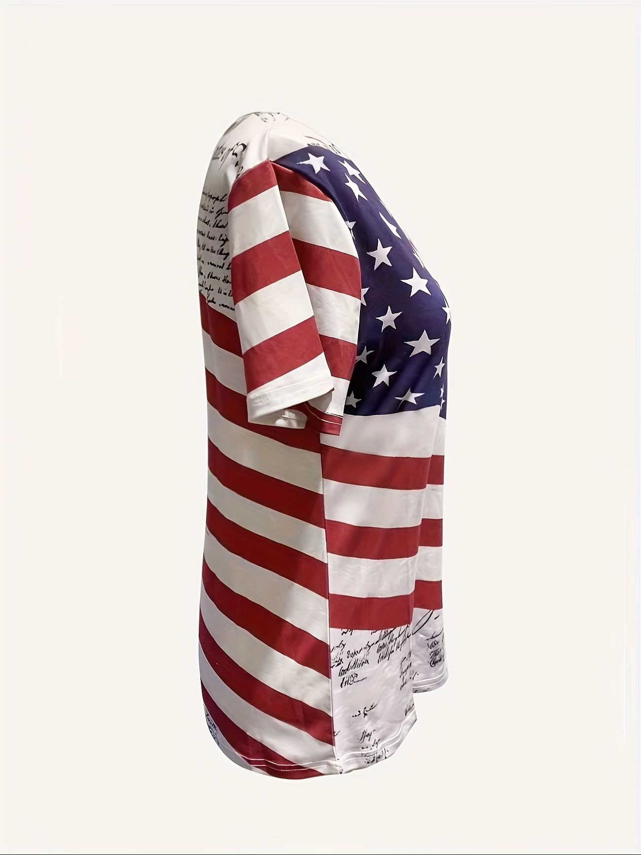 USA Flag & Declaration of Independence V-Neck – A Patriotic Statement