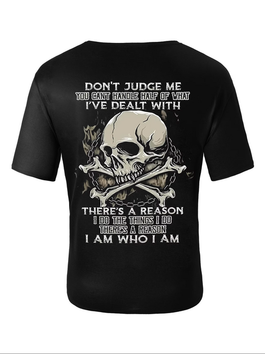 Men's 3D Skull Graphic T-Shirt – Casual Summer Crew Neck Tee for Outdoor Wear