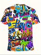 Digital Graffiti & Cartoon Tee – Bold Urban Streetwear