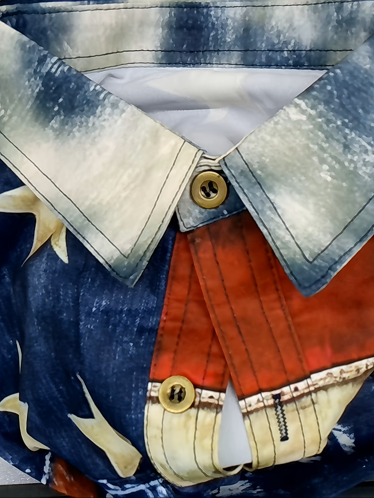 Men's Flag Shirt | Button-Up, Loose Long Sleeve, Comfortable & Casual, Perfect for Vacation, Street Style, Spring/Autumn