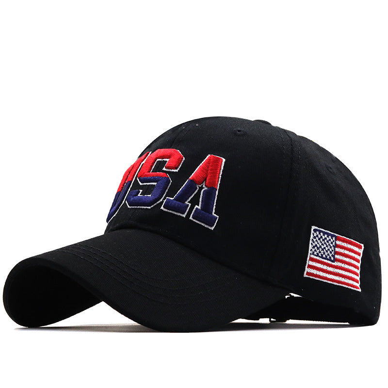 Letter USA Embroidery Baseball Cap – Patriotic Style for Couples