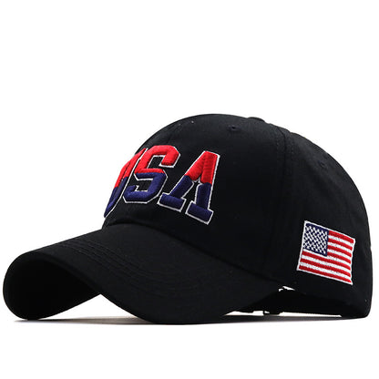 Letter USA Embroidery Baseball Cap – Patriotic Style for Couples