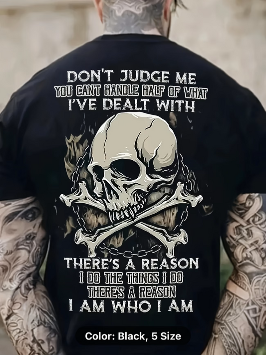 Men's 3D Skull Graphic T-Shirt – Casual Summer Crew Neck Tee for Outdoor Wear