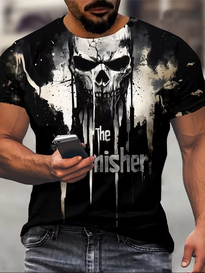 Men’s Skull Print T-Shirt – Edgy Style Meets Modern Comfort