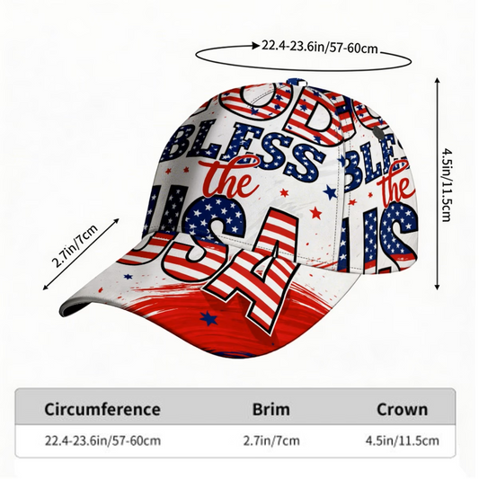 American Pride Baseball Cap - Full Print, Breathable & Lightweight, Perfect for Taxi Drivers, Concerts, Streetwear & Fishing