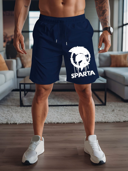 Men's Spartan Warrior Ink Splash Shorts — Soft, Breathable & Perfect for Beach or Casual Wear