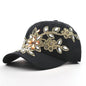 COKK Women’s Baseball Cap – Floral Denim Elegance