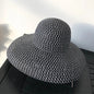 Vintage Wide Brim Straw Hat | Breathable Patchwork Beach Cap for Women