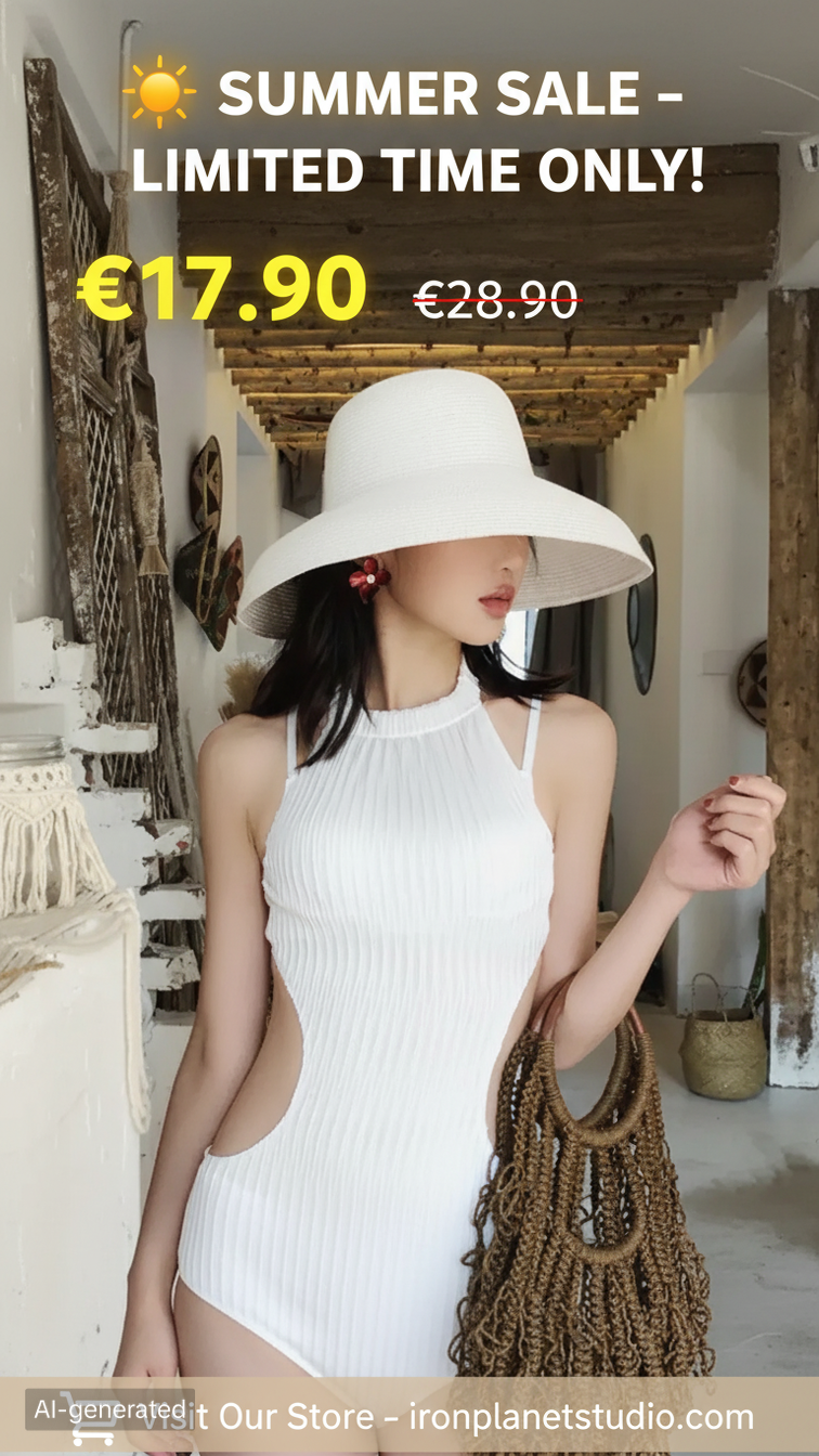 Women's Wide Brim Straw Sun Hat – Foldable Hepburn Style | Beach & Travel