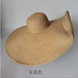 Cross-Border European and American Cross-Border Oversized Brim 70cm Diameter Straw Hat Women's Sun Protection Travel Hat Summer Dome Sun Hat