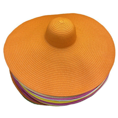 Cross-Border European and American Cross-Border Oversized Brim 70cm Diameter Straw Hat Women's Sun Protection Travel Hat Summer Dome Sun Hat