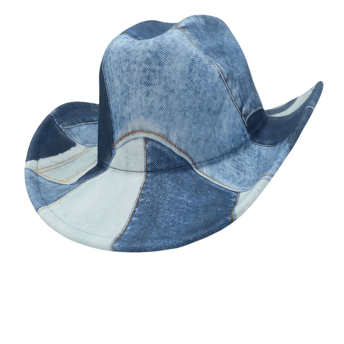 Cross-border Big Brim Topper Hat Western Denim Outdoor Hat Jazz Hat Autumn and Winter Retro Topper Hat Men's and Women's Stage Party Hat