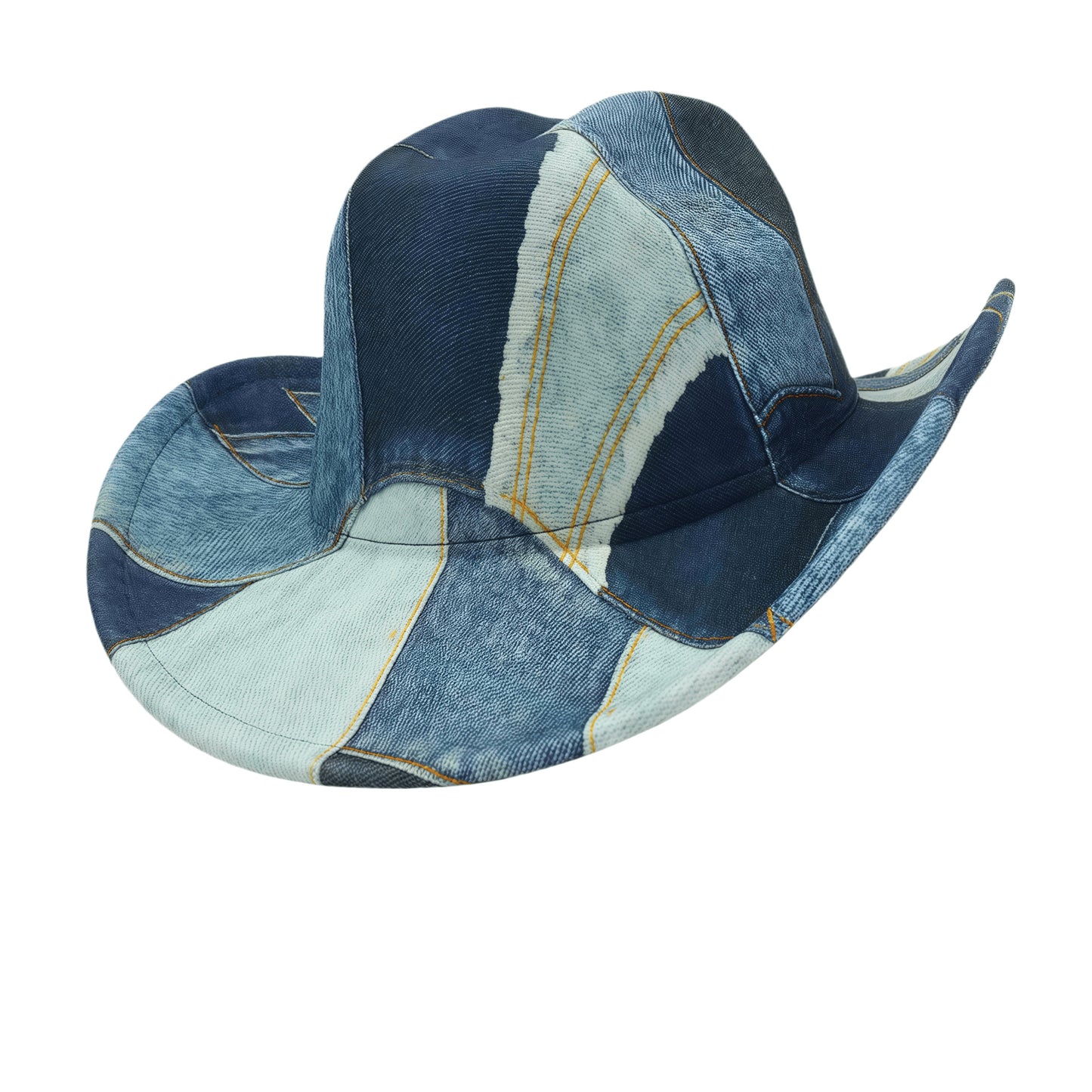 Cross-border Big Brim Topper Hat Western Denim Outdoor Hat Jazz Hat Autumn and Winter Retro Topper Hat Men's and Women's Stage Party Hat
