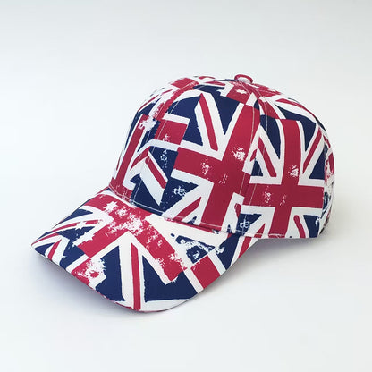 European and American Cross-Border Hats, Uk and Us Outdoor Sun Protection Hats, British Style Union Jack Flag and Stars and Stripes Baseball Caps