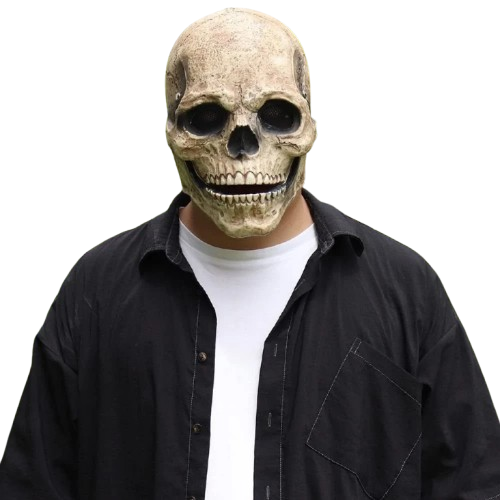 Movable Jaw Mask Non-Toxic Skull Mask Latex Headgear Tear-Resistant Full Head Skull Helmet For Outdoor Decorations Halloween