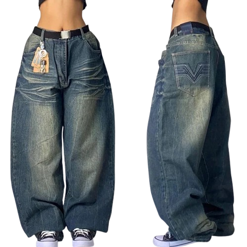 Streetwear New Fashion Oversized Print Baggy Jeans Y2K Harajuku Hip-hop Vintage Pop Gothic High Waist Wide-leg Pants Trousers