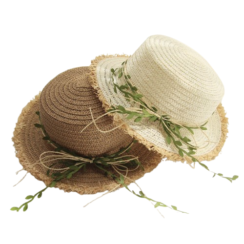 New Straw Hat Female Rattan Bow Sun Summer