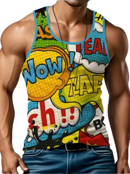 Mens 90s Hip Hop Graffiti Boombox Print Sleeveless Tank Top Breathable Casual Crew Neck Vest For Retro Street Summer Fashion Tee